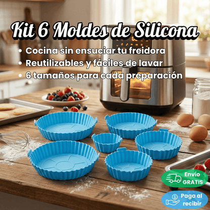 Kit 6 Moldes de Silicona - Mantén tu Freidora de Aire Siempre Limpia