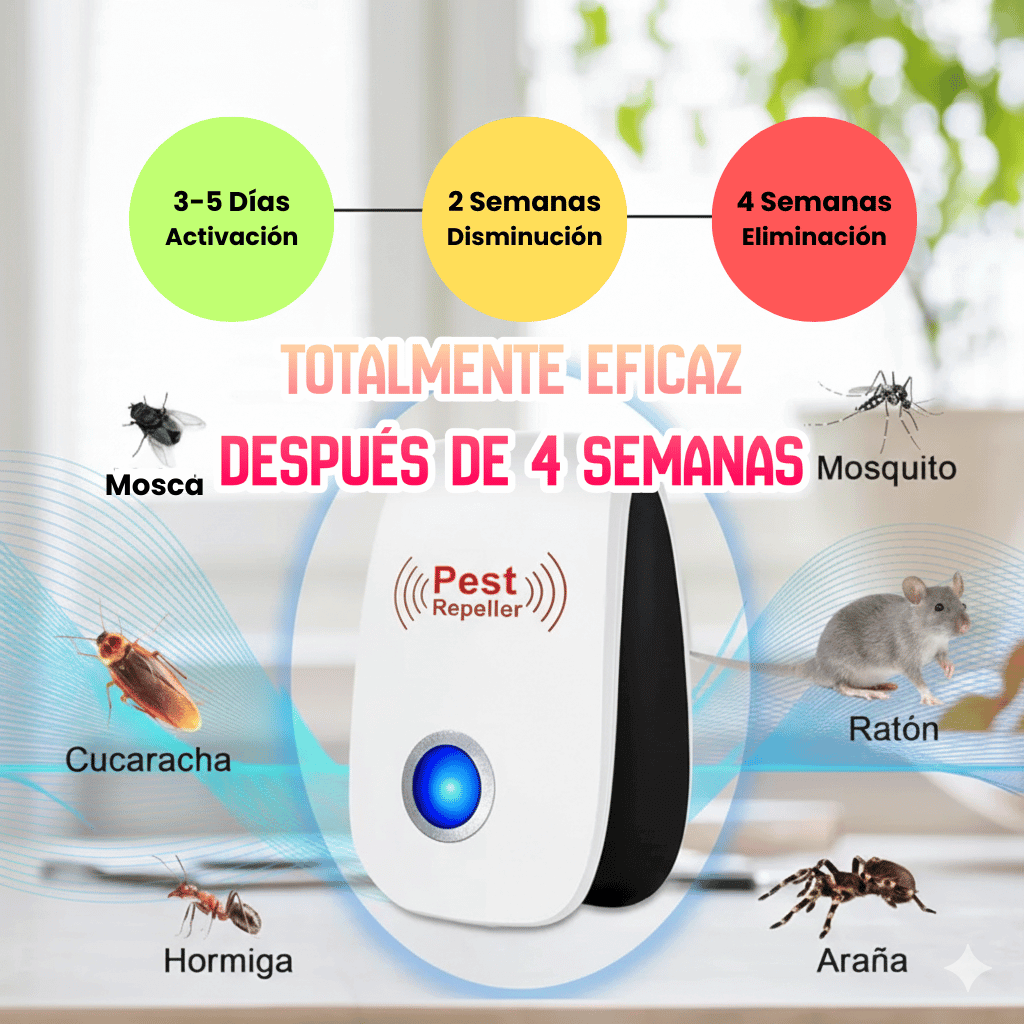 Repelente Ultrasónico para Plagas - Hogar seguro, silencioso y sin químicos