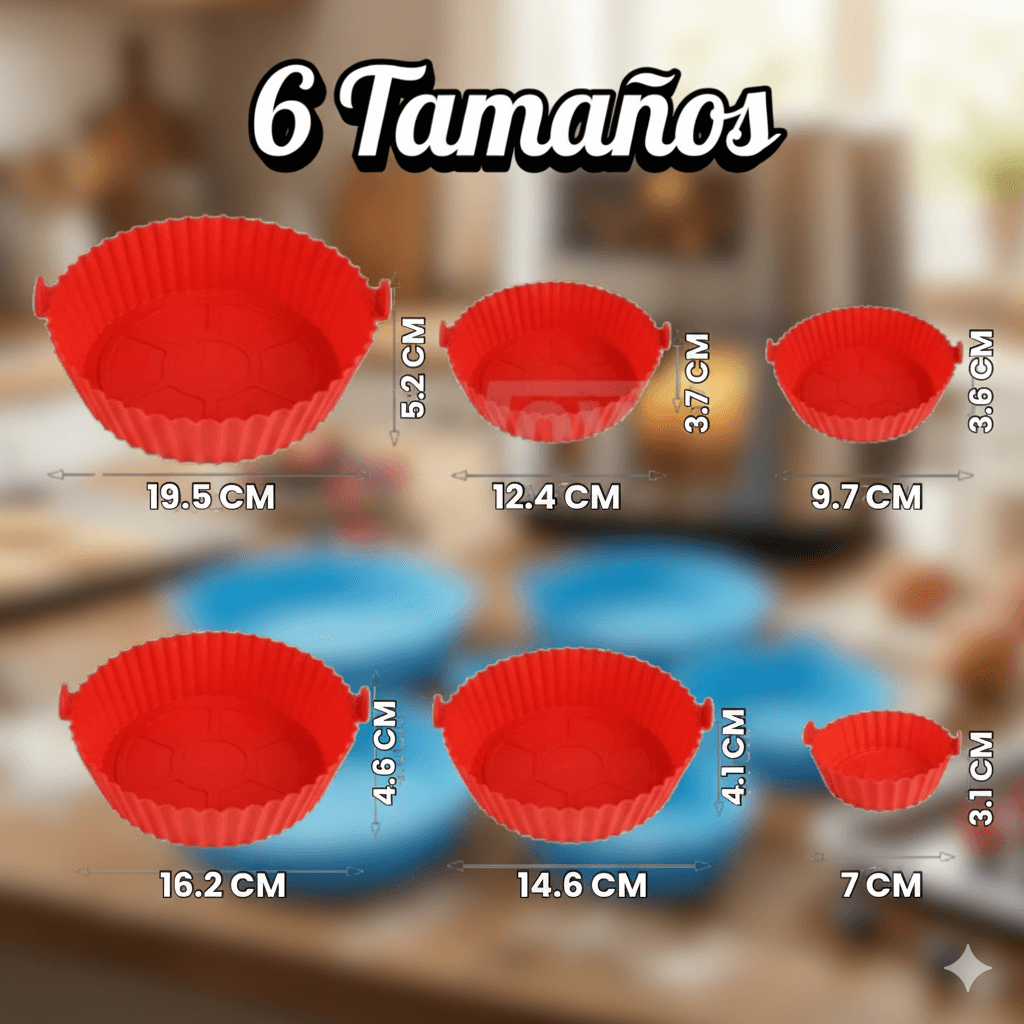 Kit 6 Moldes de Silicona - Mantén tu Freidora de Aire Siempre Limpia