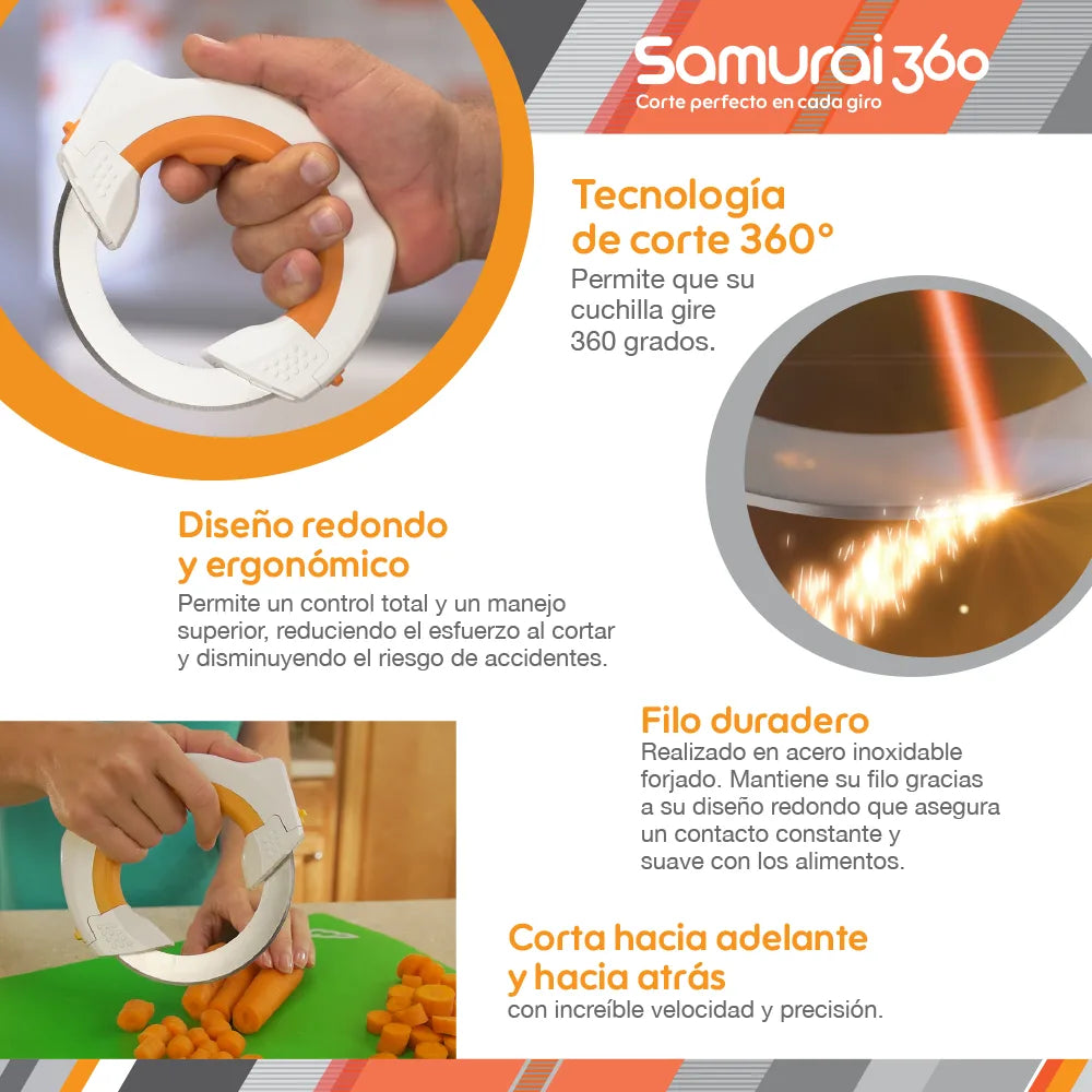 Samurai 360 - Cuchillo Circular Giratorio