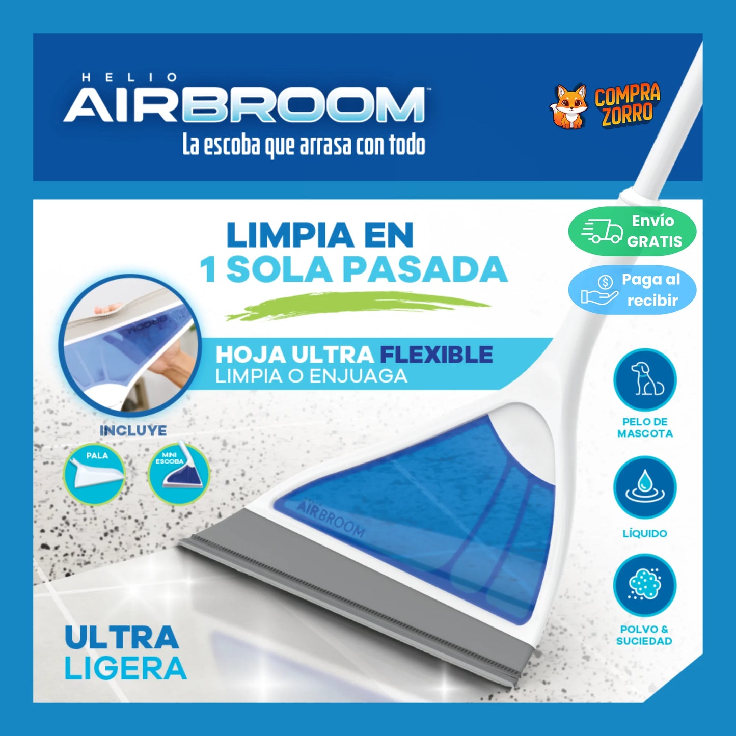 Helio AirBroom™ - Kit para limpieza en una sola pasada