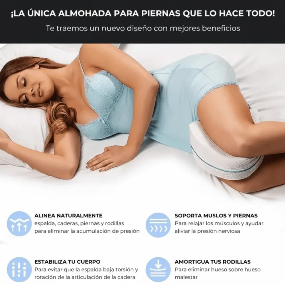 Cojín Ortopédico para Piernas – Mejora la postura al dormir y reduce la presión en caderas y rodillas