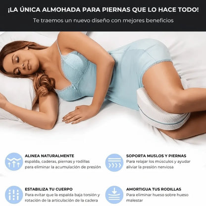 Cojín Ortopédico para Piernas – Mejora la postura al dormir y reduce la presión en caderas y rodillas